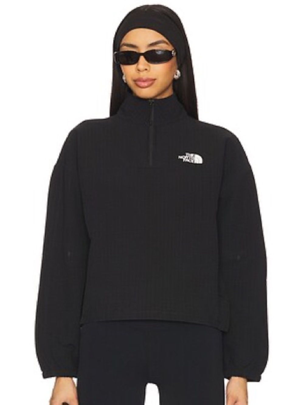 The North Face Black Tekware Grid 1/4 Zip Jacket size Small